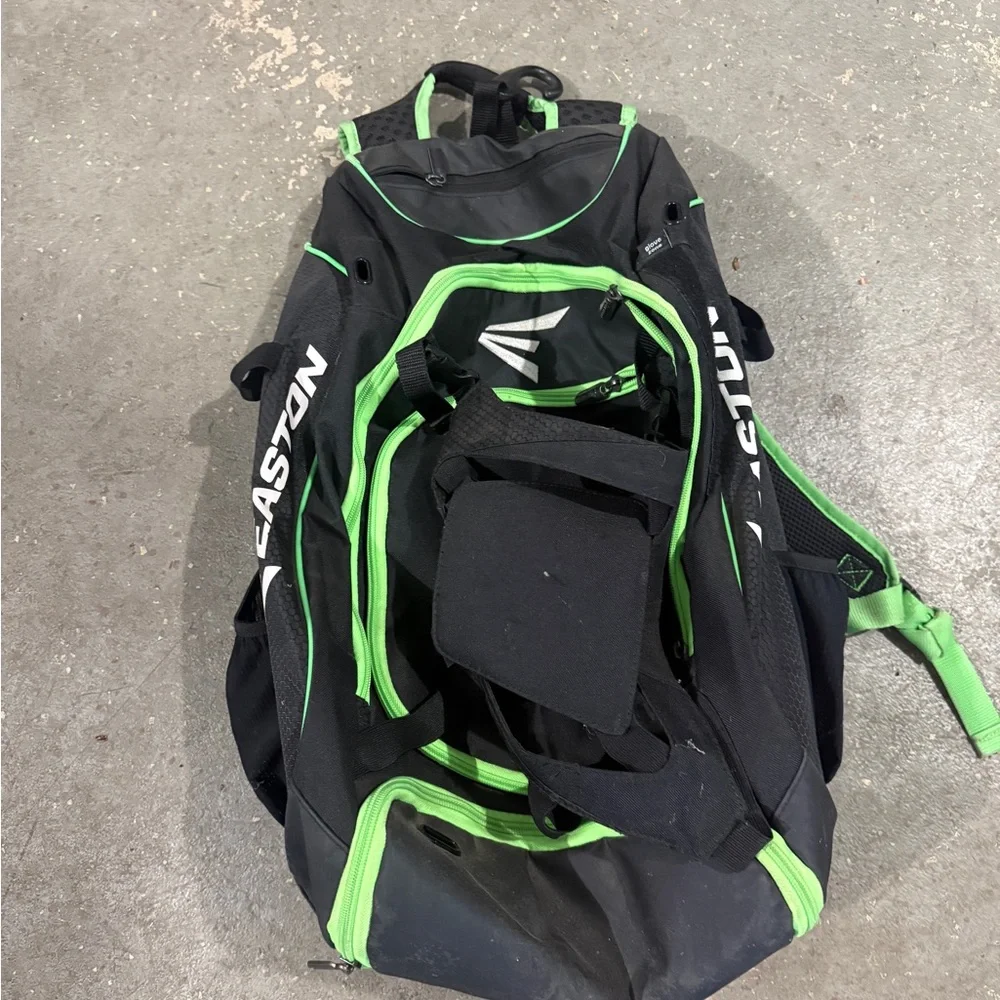 Easton Black and Neon Green Kids baseball softball Sports Backpack
